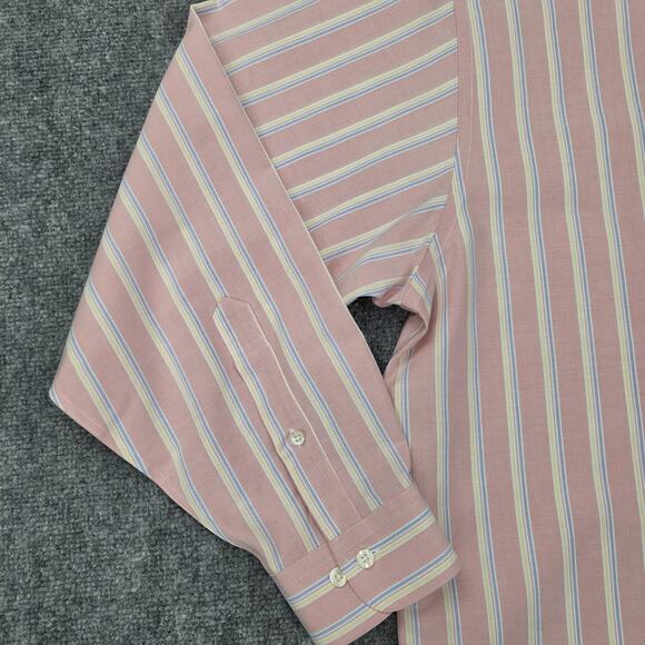 Brooks Brothers Shirt Mens XL Pink Striped Woven Oxford Cloth Supima Button Down - Picture 10 of 16